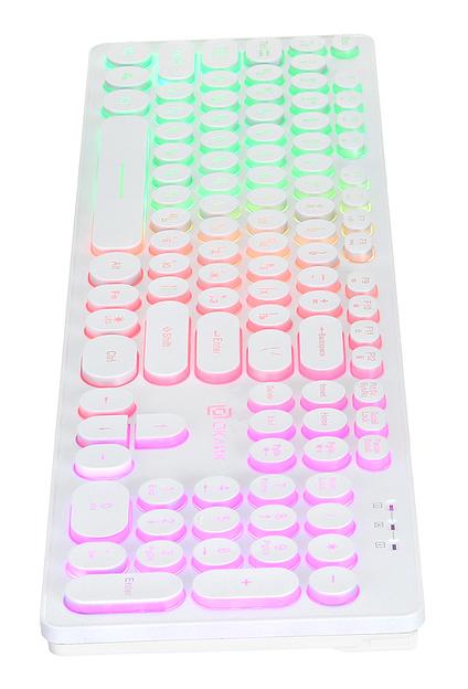 Клавиатура Оклик 420MRL белый USB slim Multimedia LED фото 3