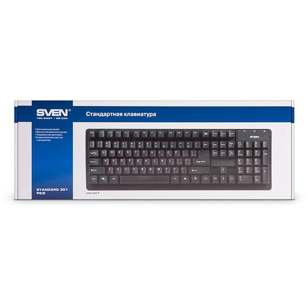 Клавиатура SVEN Standard 301 USB чёрная SVEN Standard 301 USB Black (SV-03100301UB) фото 4