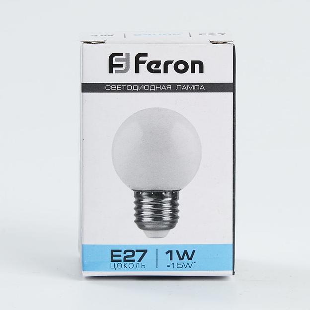 Лампа светодиодная LED 1вт Е27 белый 6400К (шар) фото 4