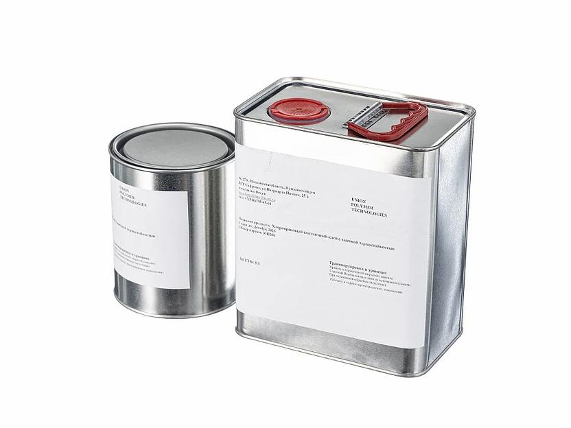 Однокомпонентный контактный клей на основе хлоропренового каучука и смол Unionflex банка 3 л фото 1