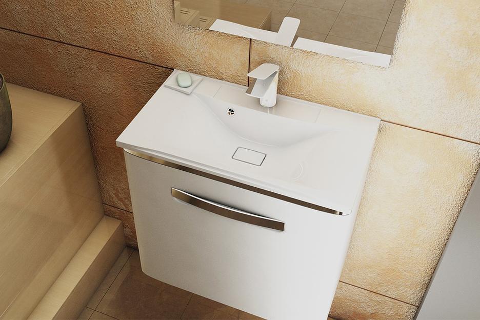 Раковина для ванной полувстраиваемая Uperwood Elen, 65 см, с декоративной крышкой, белая фото 2