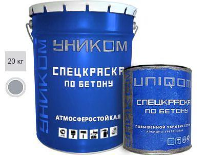Краска «УНИКОМ» для бетона, тара 20 кг, цвет серый фото 1