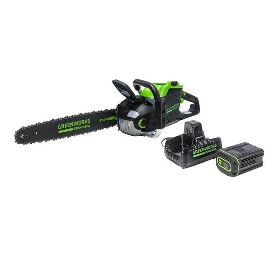 GreenWorks GD82CS51K2 Цепная пила аккумуляторная, 82V, 51 см, бесщеточная, с 1хАКБ 5 Ач. и ЗУ [2008307UB] фото 1