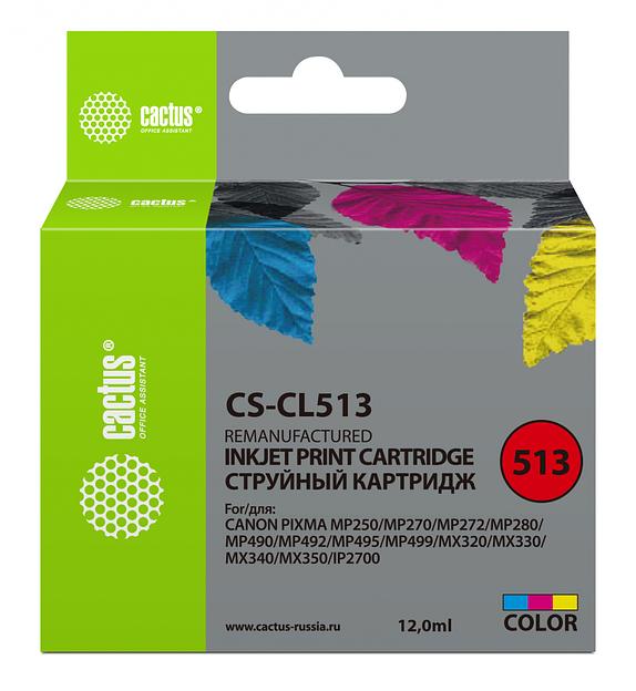 Картридж струйный Cactus CS-CL513 многоцветный (12мл) для Canon Pixma MP240/MP250 фото 1