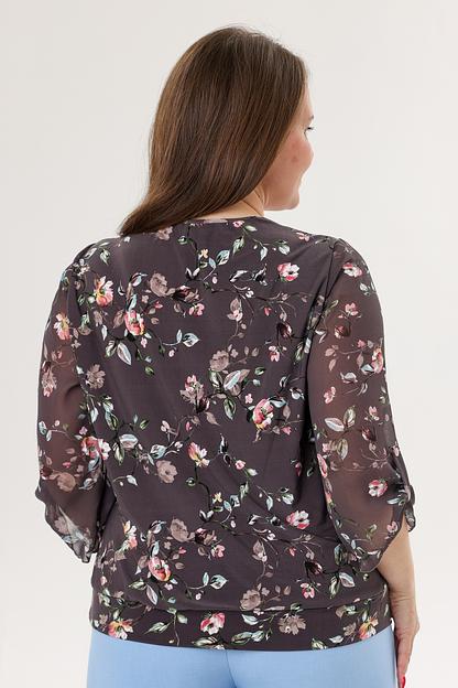 Блузка женская  3055-23/09/Сливовый, белый  фото 4