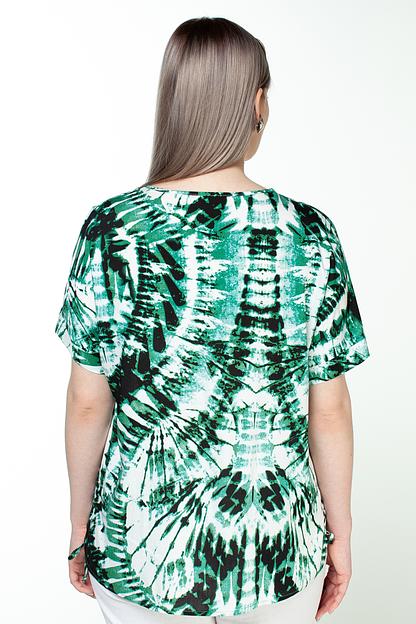 Туника штапель  4103/07/Белый, зеленый фото 3