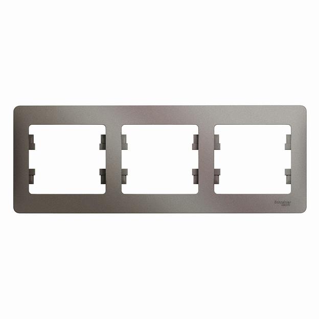 Systeme electric GSL001203 GLOSSA 3-постовая РАМКА, горизонтальная, ПЛАТИНА фото 1