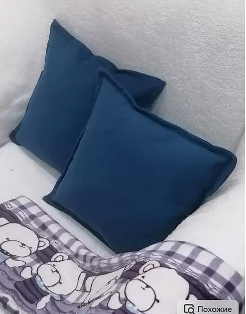 Декоративная подушка на диван 1 шт синий цвет ОПТ фото 4