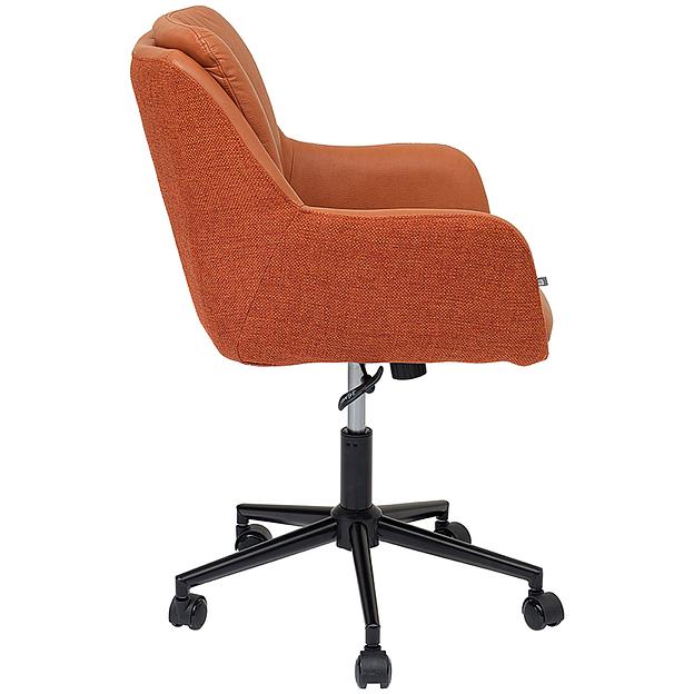 Стул на колесиках Allar, экокожа, рогожка, коричневый фото 7