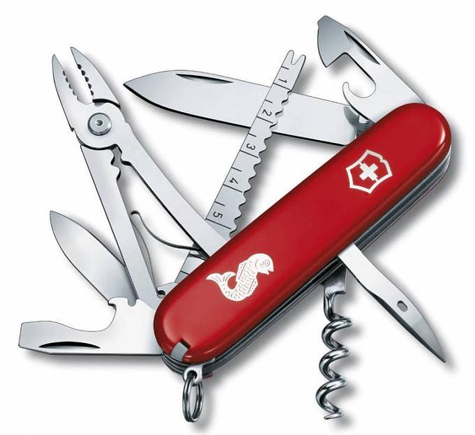 Нож перочинный Victorinox Angler (1.3653.72) 91мм 19функций красный карт.коробка фото 1