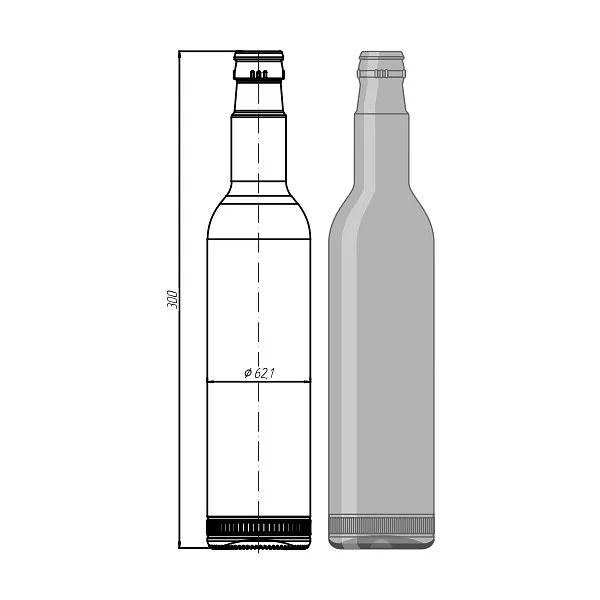 Стеклотара 065-КПМ.30-500 мл «White Gold» ОПТ фото 1