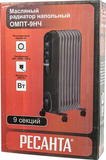 Радиатор масляный Ресанта ОМПТ-9НЧ 2000Вт черный фото 7