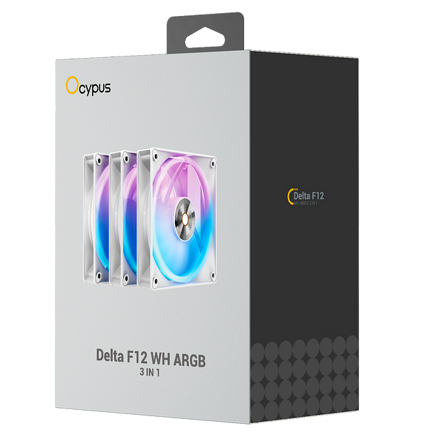 Комплект вентиляторов для корпуса Ocypus Delta F12 ARGB 3 IN 1 WH (Delta-F12-WH3AM00X-GL) фото 5