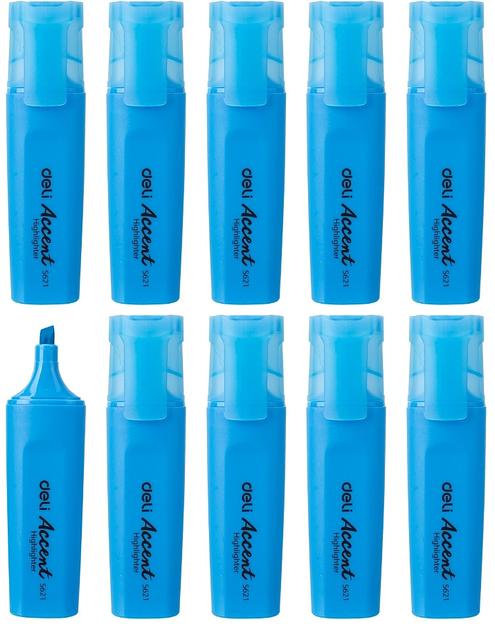 Набор текстовыделителей Deli Accent ES621BLUE-P Delight скошенный пиш. наконечник 1-5мм синий (10шт.) фото 1