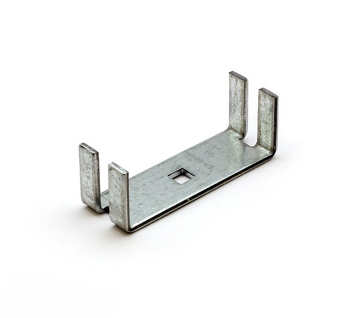 Скоба крепления 3D забора усиленная 80×80×3 мм, болт М8, шайба 8, гайка М8 антивандальная ОПТ фото 1