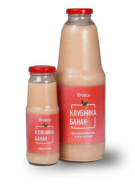 Натуральный нектар «Фрешеза» со вкусом клубника-банан, опт фото 1