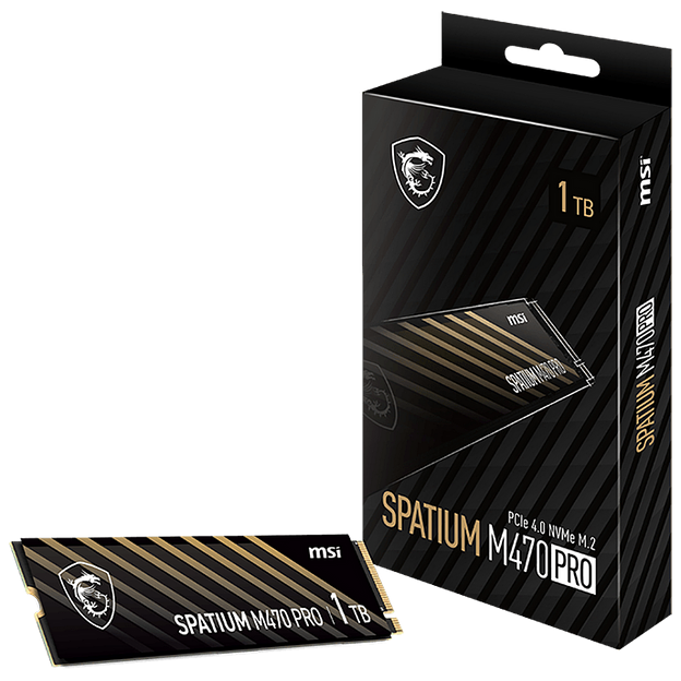 Твердотельный накопитель SSD MSI M.2 2280 1TB SPATIUM M470 PRO Client SSD S78-440L0J0-P83, PCIe Gen4x4 with NVMe фото 1
