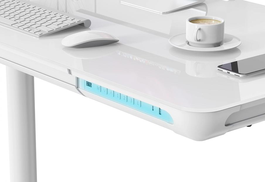 Стол для компьютера Cactus CS-EGD-WT-LED столешница закаленное стекло белый каркас белый фото 4