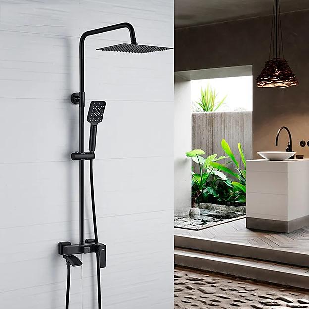 Смесители с тропическим душем, душевая система Ledeme L2478B, черный, опт фото 4