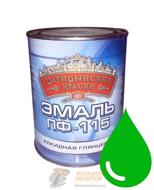 Эмаль ПФ-115 салатная 0,8 кг Царицино /14 фото 1