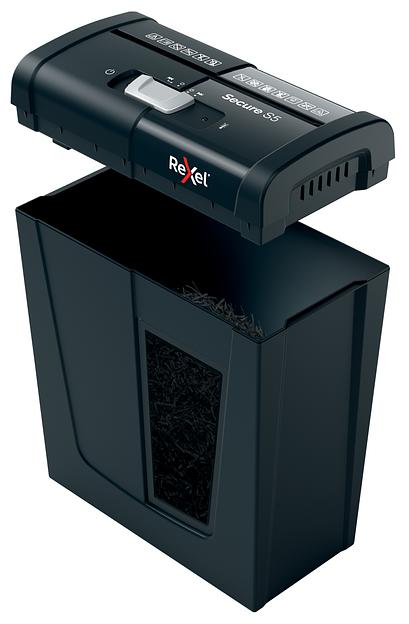 Шредер Rexel Secure S5 EU черный (секр.Р-2)/ленты/5лист./10лтр./скрепки/скобы фото 2