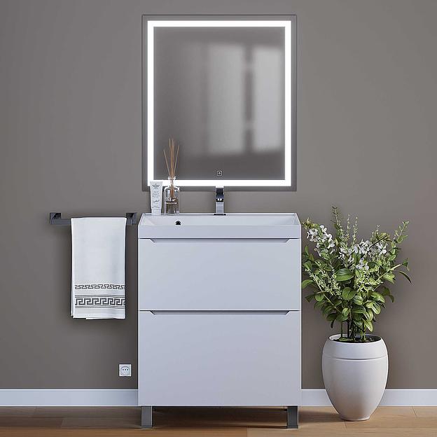 Тумба под раковину для ванной Uperwood Tanos, 70 см, напольная, белая, 2 ящика фото 3