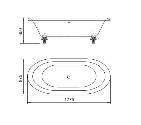 Мраморная ванна Castone «Неона» на лапах фото 10