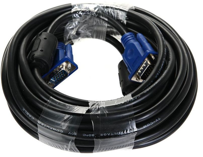 Кабель соединительный SVGA (15M/M) 10m 2 фильтра TV-COM VCOM TV-COM VGA (m) - VGA (m) 10м (QCG120H-10M) фото 1