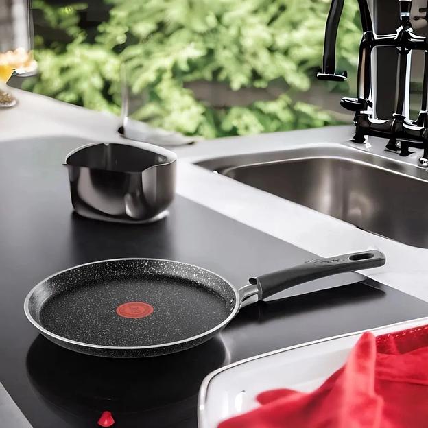 Сковорода блинная Tefal Rock 04235525 круглая 25см покрытие: Mineralia ручка несъемная (без крышки) черный фото 8