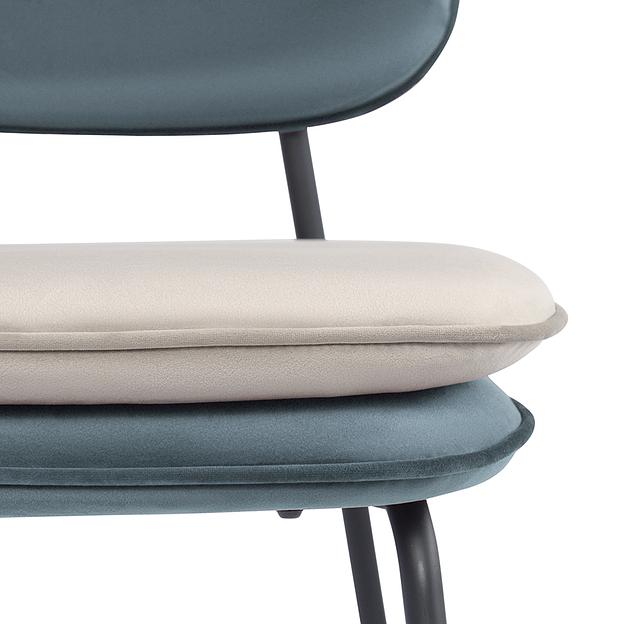 Стул полубарный Pea, велюр, сине-зеленый/бежевый фото 9