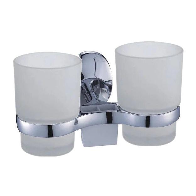 Подстаканник двойной "Solinne", 16123, хром, стекло-сатин, Коллекция Modern фото 1