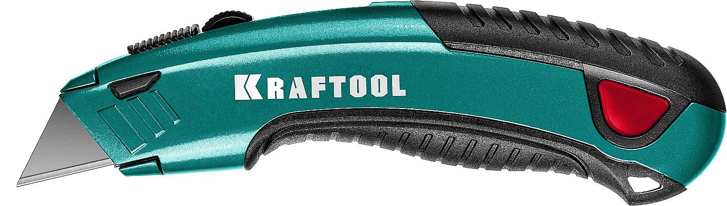 KRAFTOOL с автостопом, 2 лезвия, универсальный нож (09241) фото 1