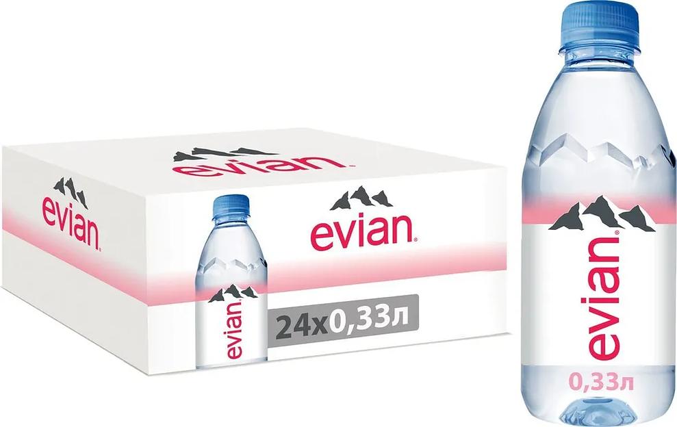 Вода минеральная негазированная Evian 0,33 л, 24 шт ОПТ фото 2