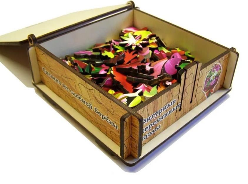 Деревянные пазлы «Орхидея» 15×21 см S (А5) 89 деталей фото 8