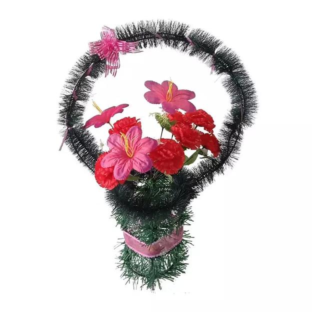 Рит-ная корзина Гобриела (лилии,гвоздики) ф268-р50-Бнт-Лнт-н312-г585-г586 75см фото 2