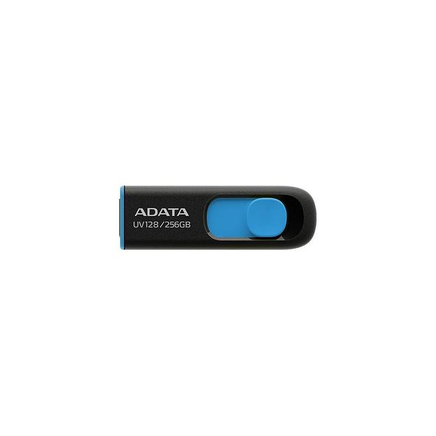 Флешка USB A-Data DashDrive UV128 256ГБ, USB3.0, черный и синий [auv128-256g-rbe] фото 1