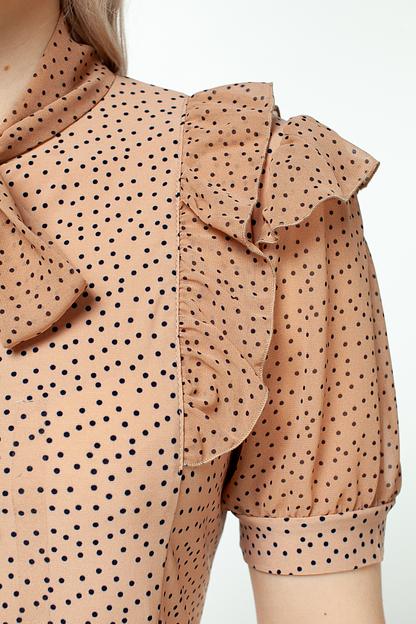 Блузка женская  4098-22/05/Бежевый, черный  фото 2