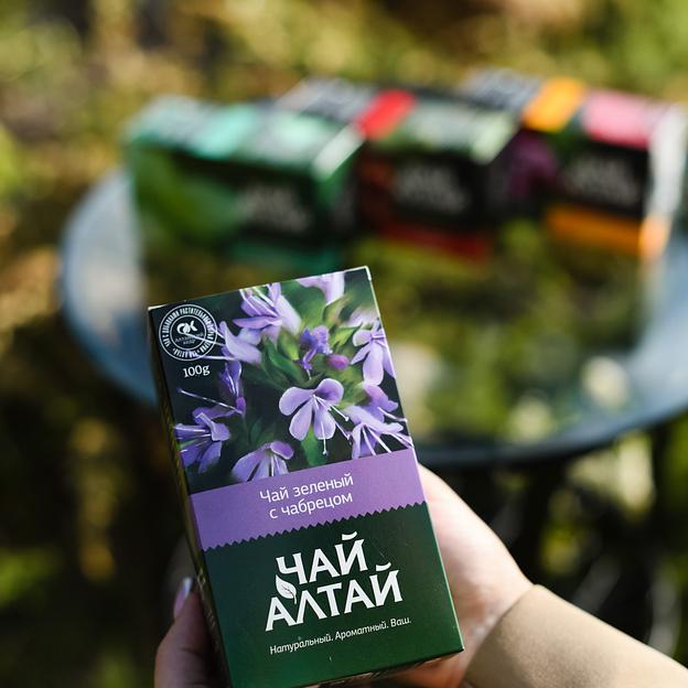 Чай "Алтай" зеленый с чабрецом, 100 гр, опт фото 3