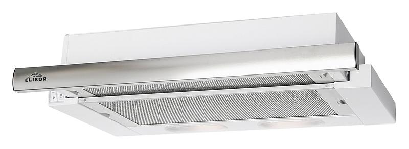 Вытяжка встраиваемая Elikor Интегра 45П-400-В2Л белый/нержавеющая сталь управление: кнопочное (1 мотор) фото 1