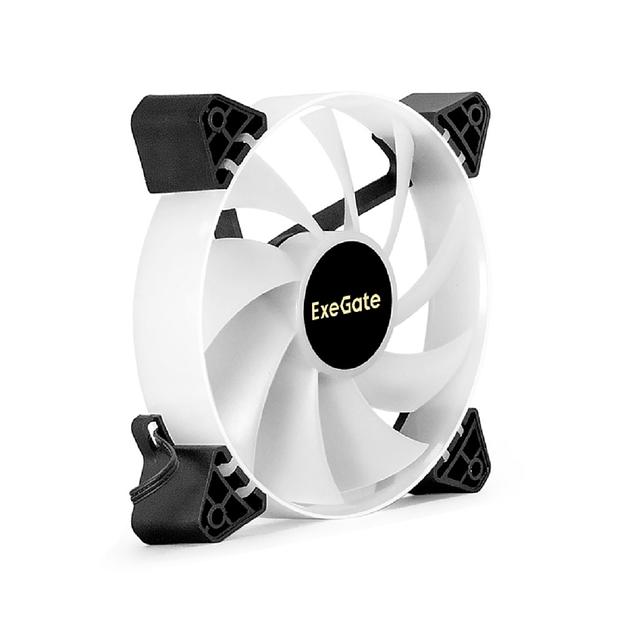 Exegate EX295968RUS Вентилятор 12В DC с подсветкой ExeGate EX12025H3P4PYH-PWM.ARGB (120x120x25 мм, Hydraulic bearing (гидродинамический), 5V ARGB 3pin, 4pin PWM, 1200RPM, ARGB подсветка, 26dBA) фото 1