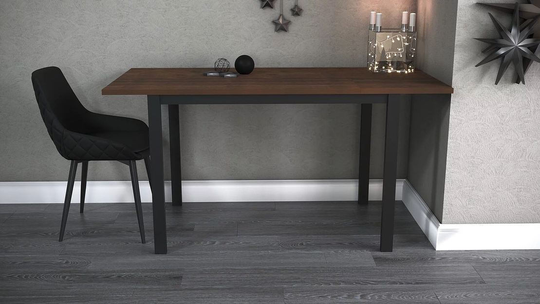 Стол Brad 110(+40)х70 мм, чёрный, табак фото 2