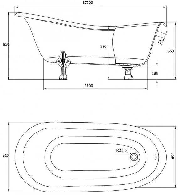 Мраморная ванна Castone «Даллас Кинг» фото 9