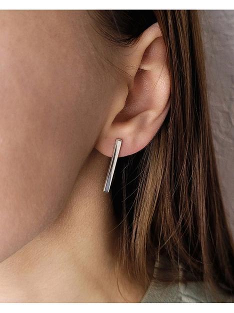 Серебряные серьги палочки минимализм 925 фото 3