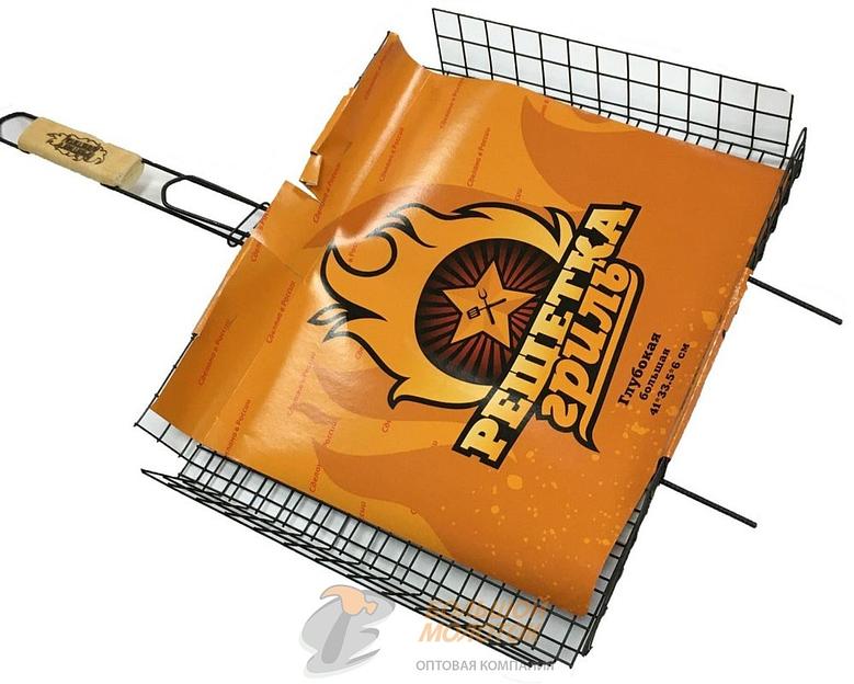 Решетка для барбекю Большая 41*33,5 Глубокая оксид. /20 фото 1