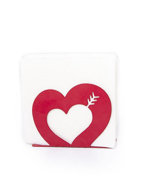 Салфетница Валентинка  , держатель для салфеток на стол, Красный цвет фото 1