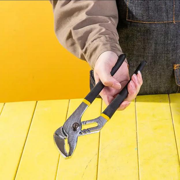 Переставные клещи усиленные Deli DL2608Z сталь Cr-V, 200мм, раскрытие до 50мм, 7-ми ступенчатая регулировка, прорезиненная рукоять фото 2