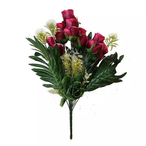 Букет с 7 розами и 3 затычками и 3 пальмами 53см фото 6