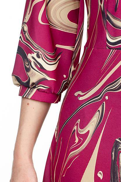 Платье женское  5993/03/Малиновый, бежевый  фото 5