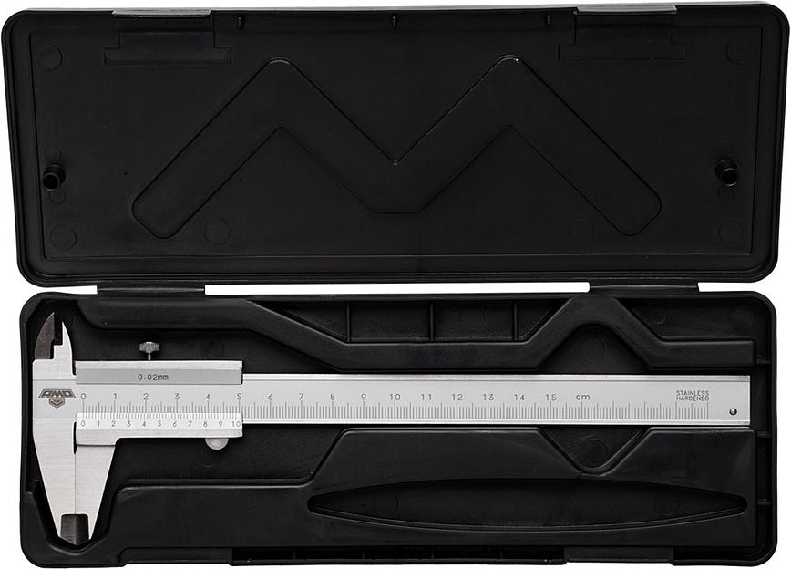 Штангенциркуль нониусный Amo SLM-150 серый пластиковый футляр (855542) фото 2