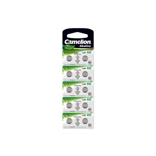 Camelion G 2 BL-10 Mercury Free (AG2-BP10(0%Hg), 396A/LR726/196 батарейка для часов) (10 шт. в уп-ке) фото 1